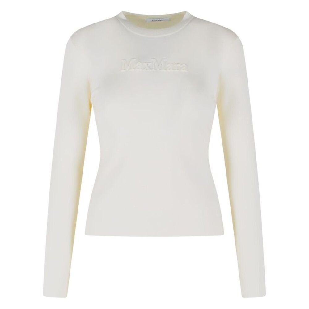 Max Mara 'Manto' White Wool Yarn Sweater Women